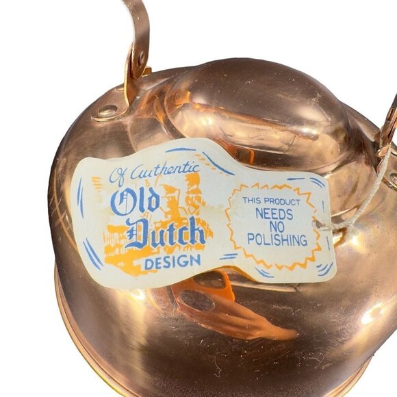 ODI Solid Copper Tea Kettle Tea Pot Made In Portugal Stamped Wooden Handle Knob - Picture 2 of 16